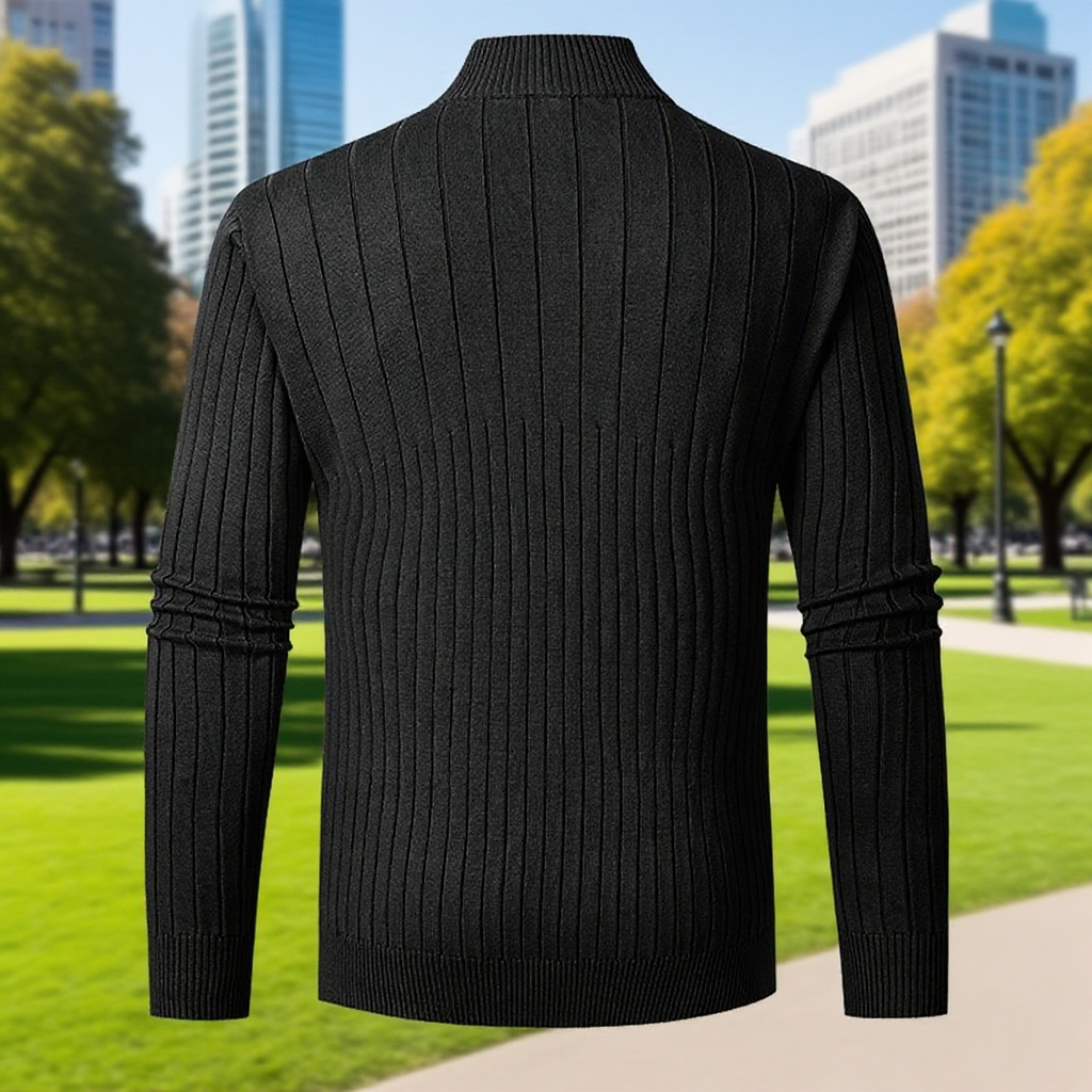 남성 데일리룩 반폴라 니트 스타일링