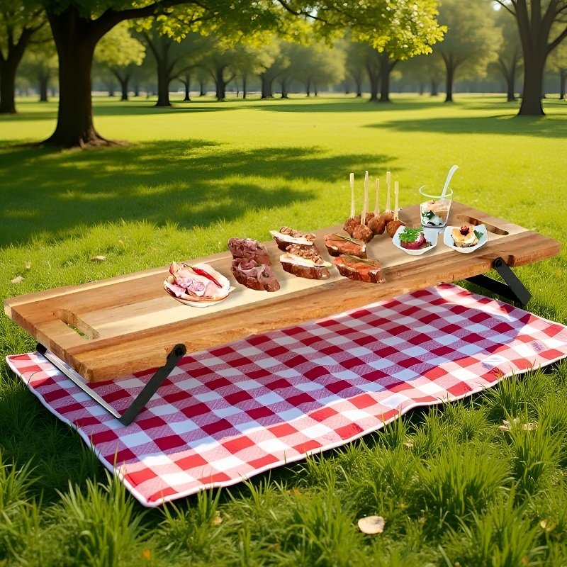 Bandeja de madera para charcutería, tabla para servir aperitivos y queso con asas