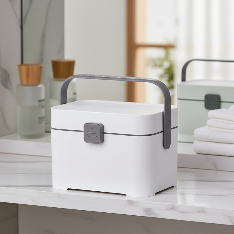 Portable Double-Layer Multifunctional Medicine Box for Home Use