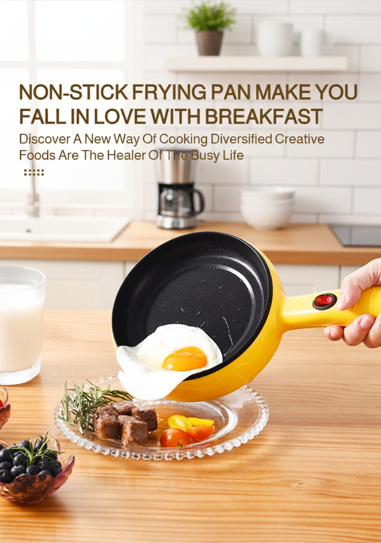 Frying Eggs with Mini Electric Cooker - Quick Breakfast Solution