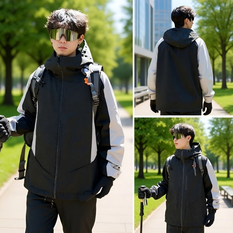 남자 얇은 바람막이 봄 커플 재킷 양면 방수 캐주얼 코트