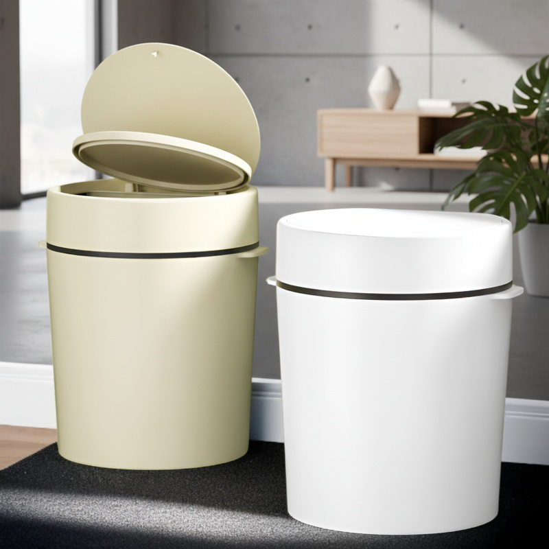 Cubo de basura de cocina de gran capacidad con almacenamiento y tapa
