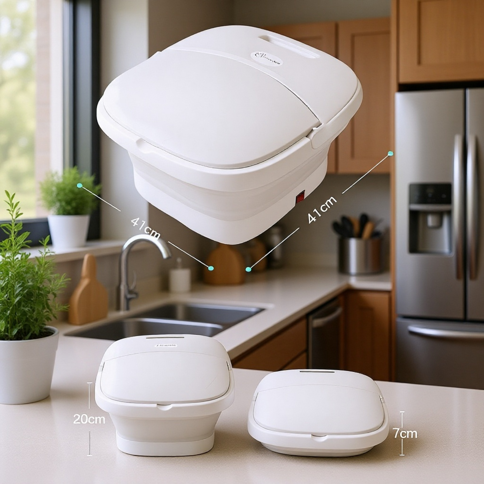 電動折りたたみ式フットバス バブルマッサージ 足湯マッサージャー