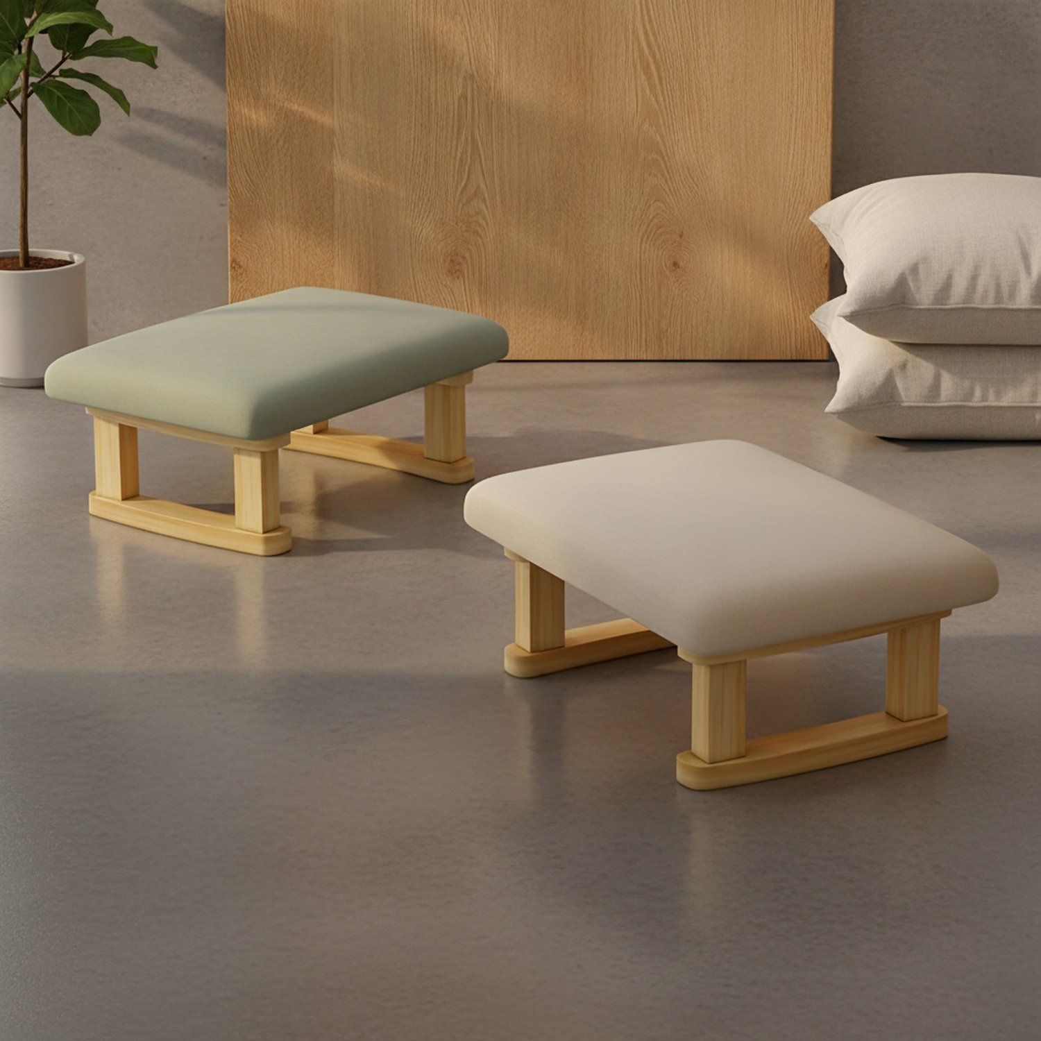 Japanese Style Soft Pack Legless Sofa Stool Low Entryway Footrest