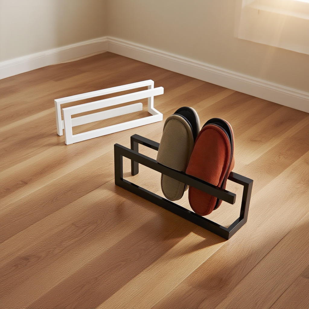 シンプルアイアン製スリッパラック