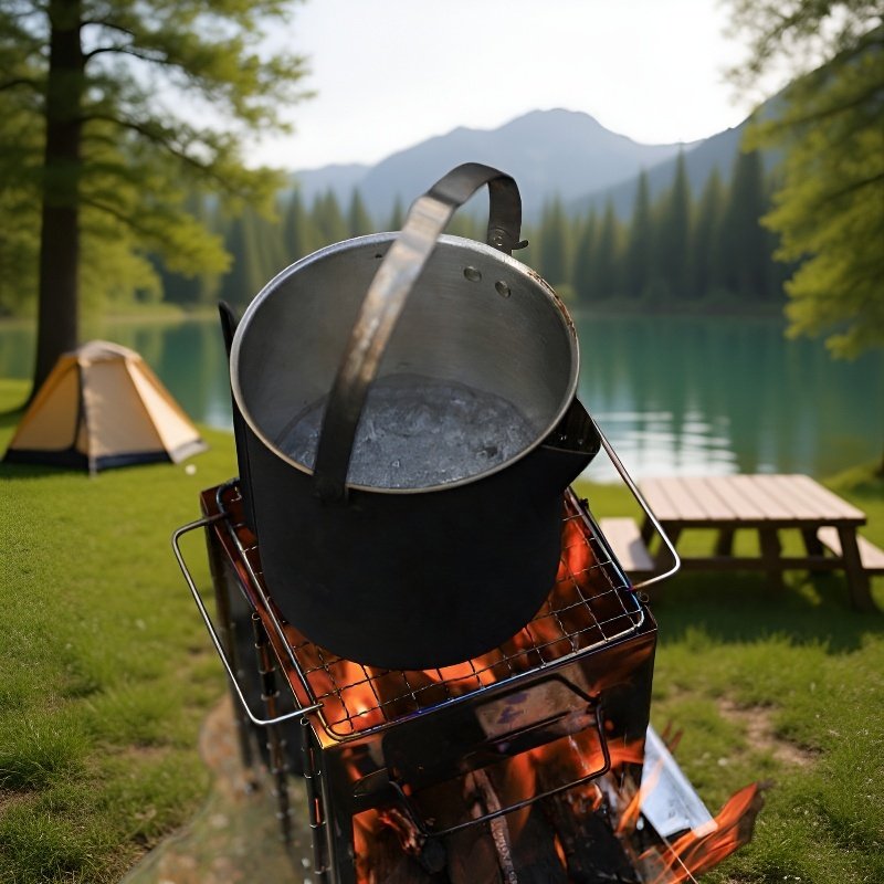 Outdoor stainless steel portable kettle