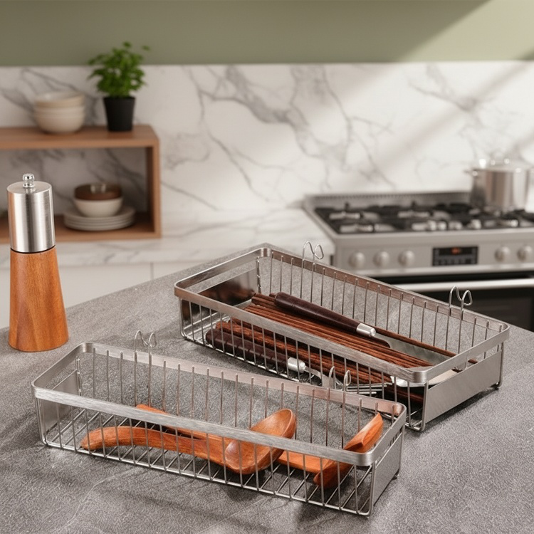 Durable stainless steel kitchen chopstick organizer