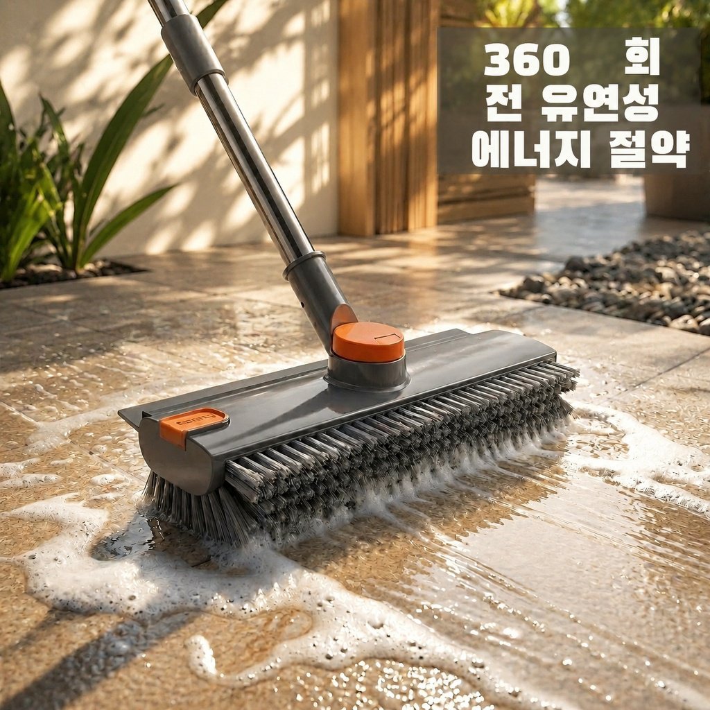 욕실 타일 틈새 전용 360도 회전 하드 브러시