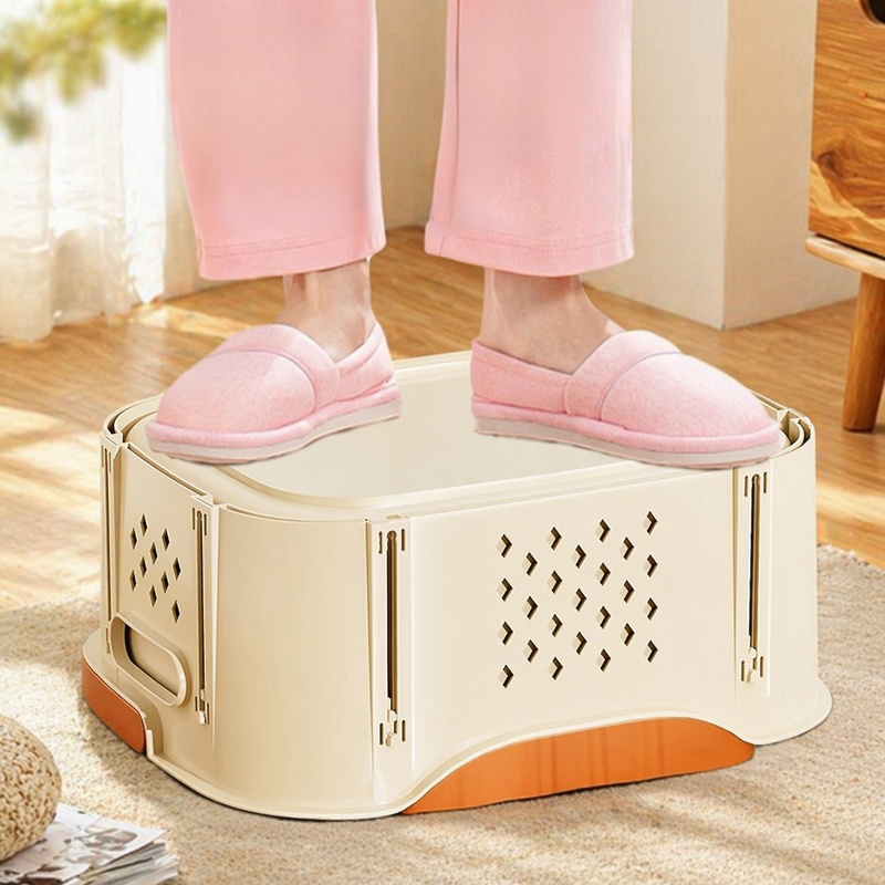 Durable fabric organizer basket for clothes and linens
