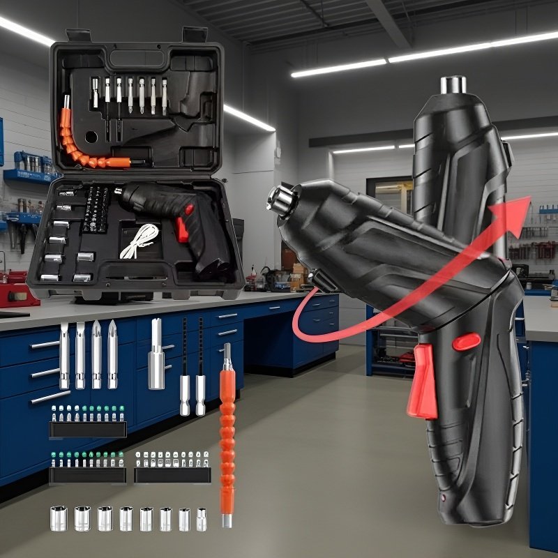 Leistungsstarker Akku-Bohrschrauber in Aktion