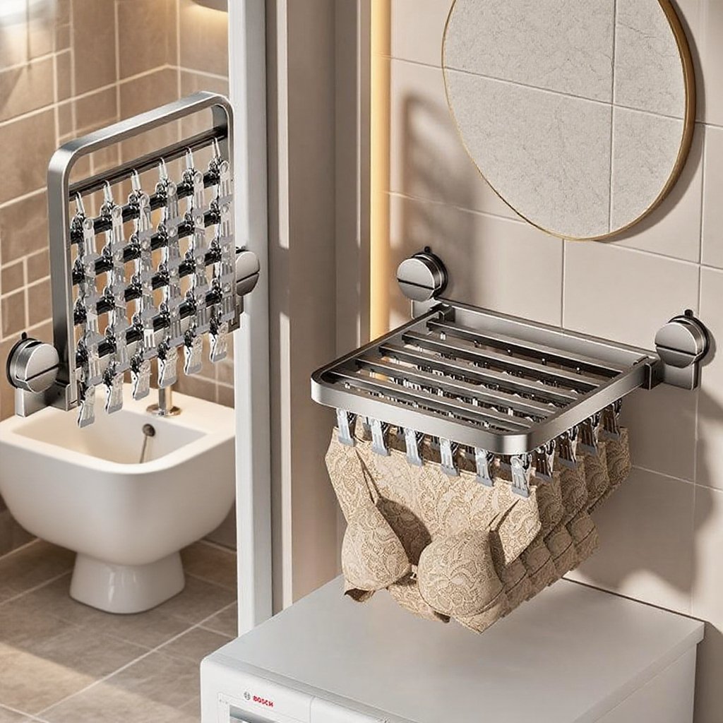 バルコニーの下着物干しラック