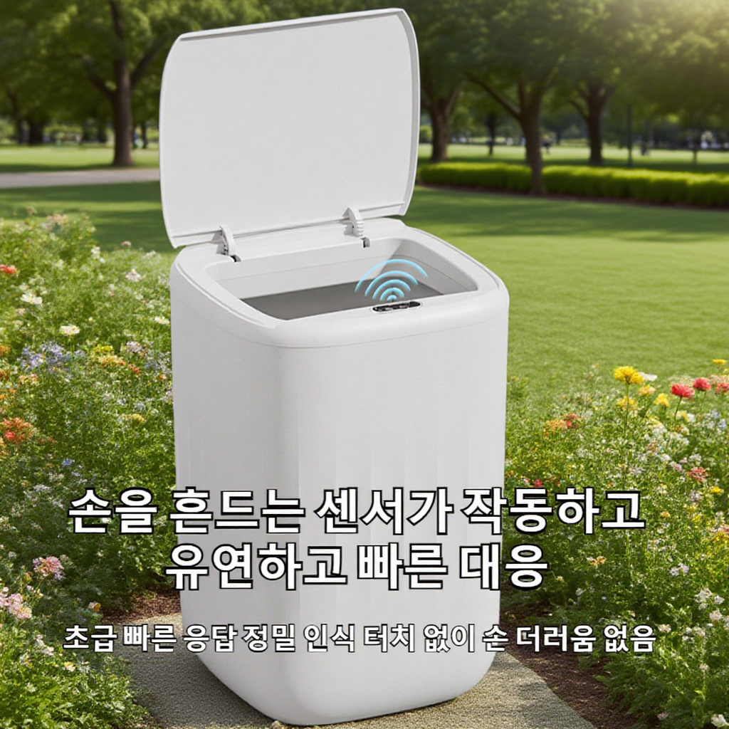 거실 자동 센서 휴지통
