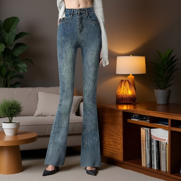 하이웨스트 조거 데님 팬츠 디테일컷