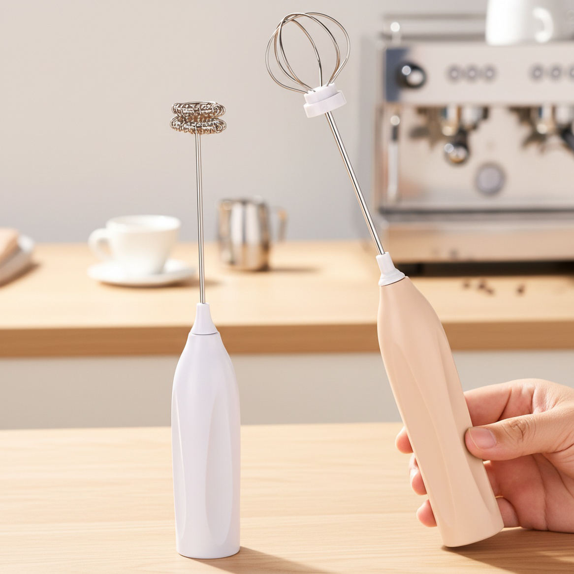 Elektrischer Handmixer mit sauberer, spritzfreier Oberfläche