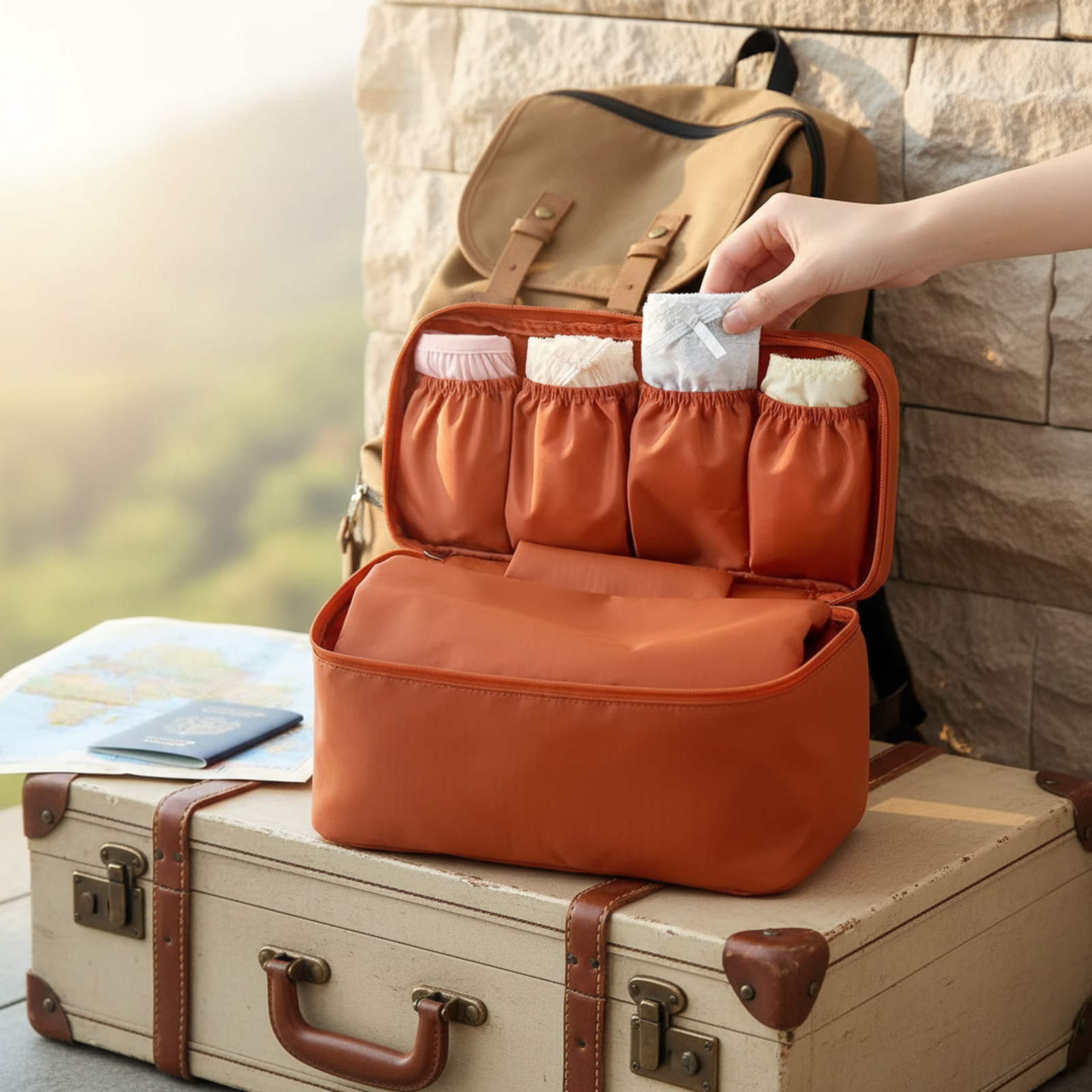 Bolsa de almacenamiento portátil para ropa interior de viaje
