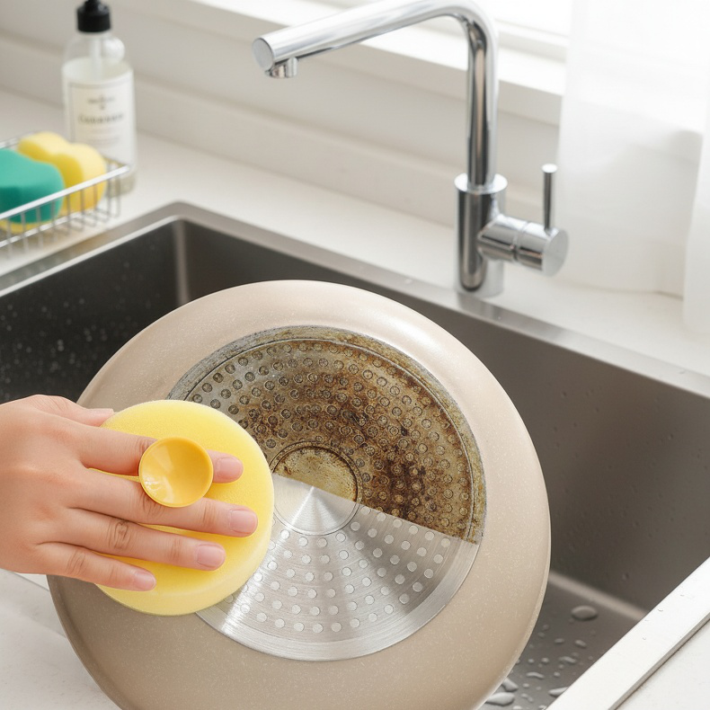 Lingette de cuisine double face avec ventouses pour nettoyage