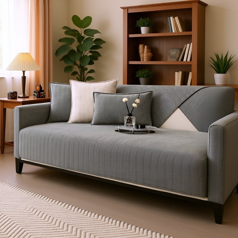 シュニール織ソファカバー ソファカバー ピュアカラー 滑り止め ホームユース ナチュラルコンフォート