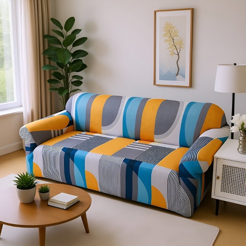 Funda Elástica para Sofá con Brazos, Cubierta Completa Antipolvo