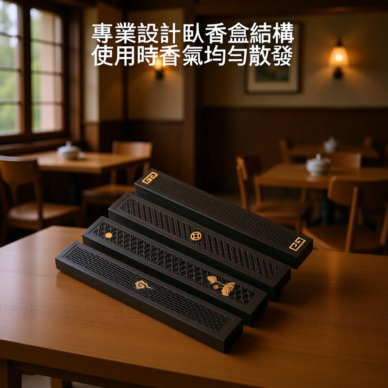 黑檀木臥香盒
