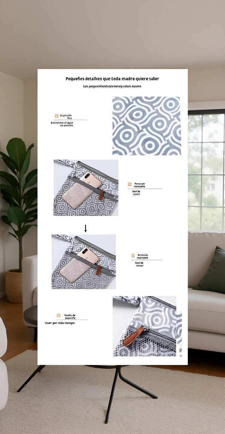 Bolsa organizadora de pañales para mamá y bebé