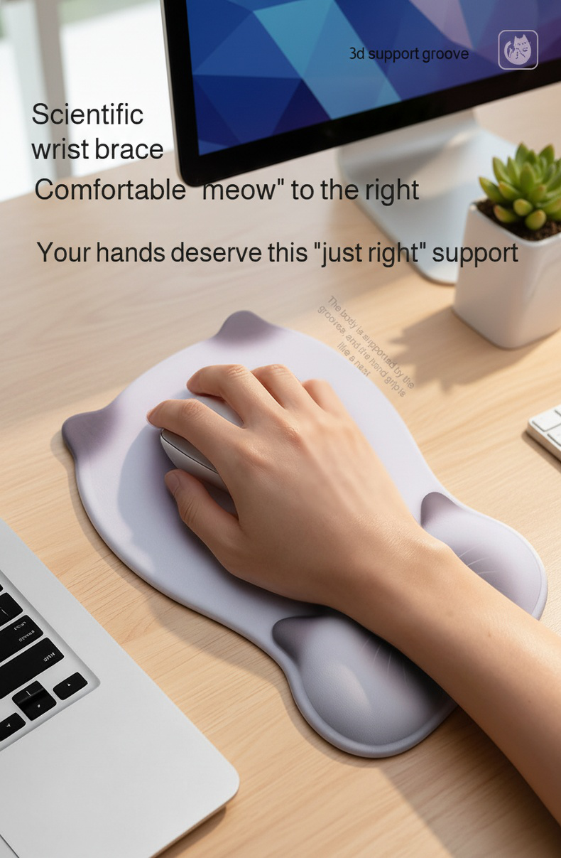 Cat themed wrist pillow for laptop