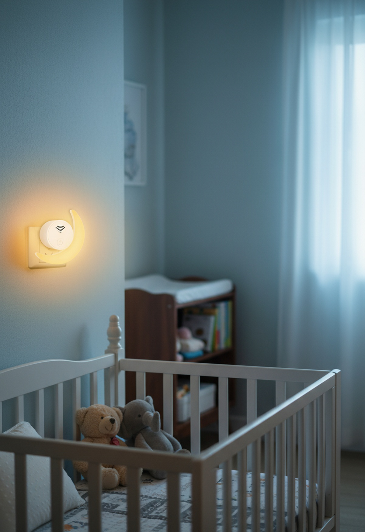Mosquito repellent night light in a child's room