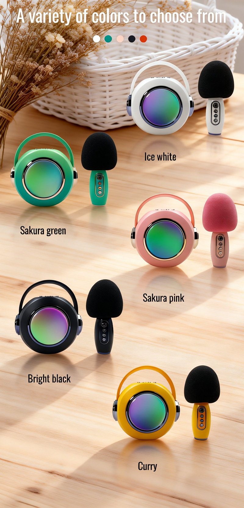 Colorful kids karaoke microphone for toddlers