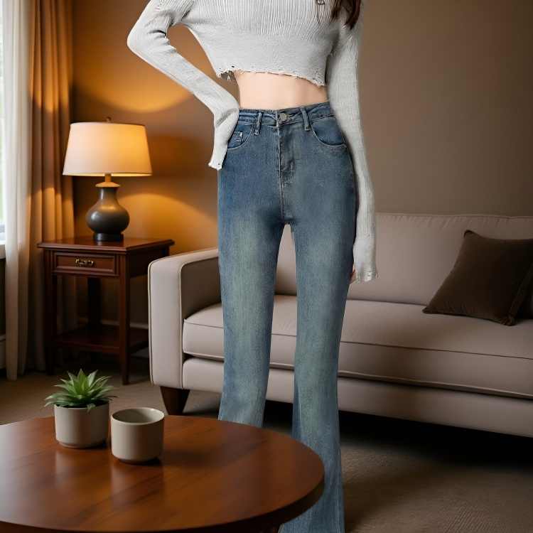 스판 소재로 편안한 여성 데님 바지