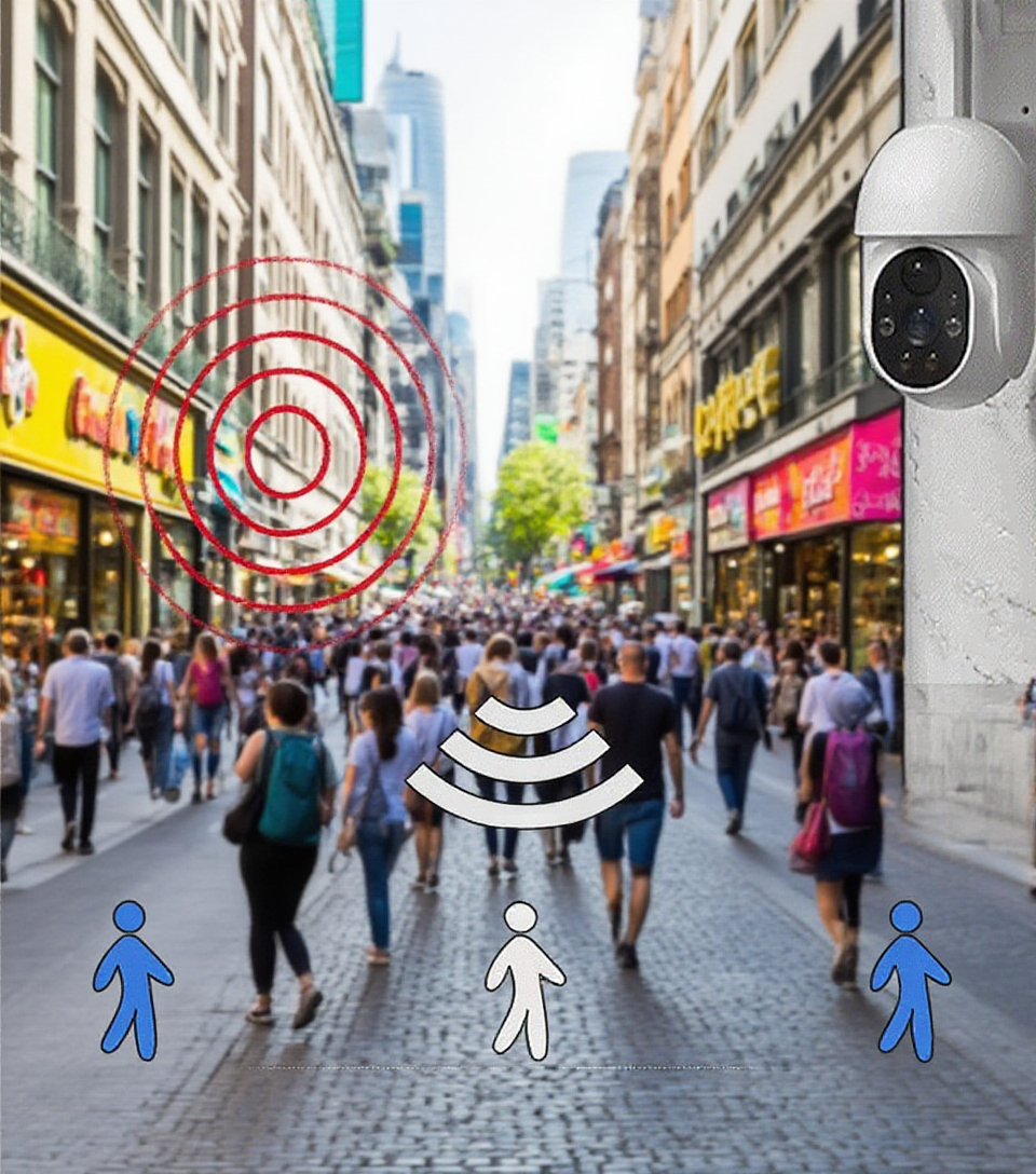 Simulovaná monitorovací kamera pouliční osvětlení