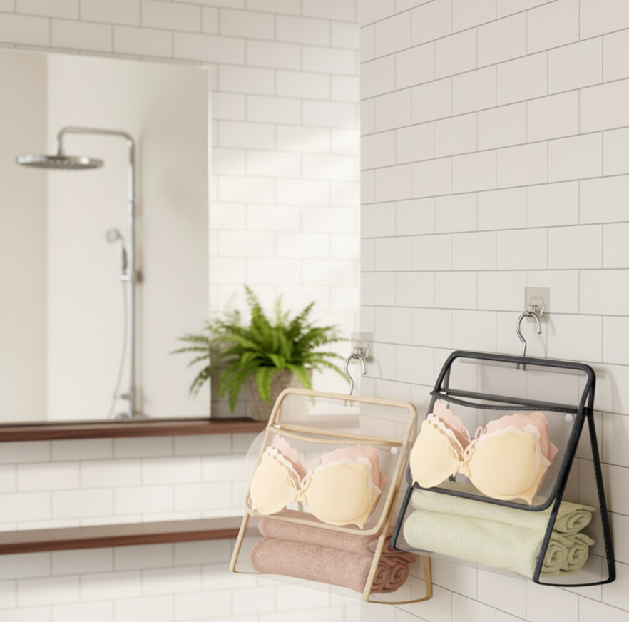 下着収納バッグ 寮のドアに掛けるネットポケット収納バッグ