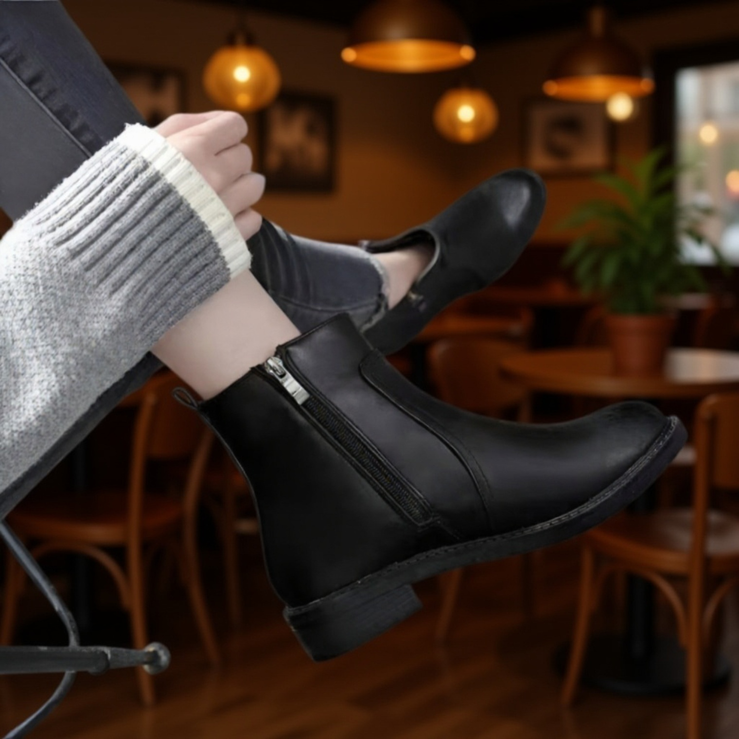 ブーツ レディース ショートブーツ 2024年秋冬新作 チェルシー スノーブーツ フラット