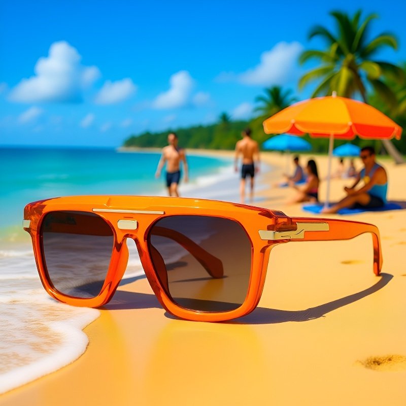 Retro sluneční brýle s velkým rámečkem pro městský styl 