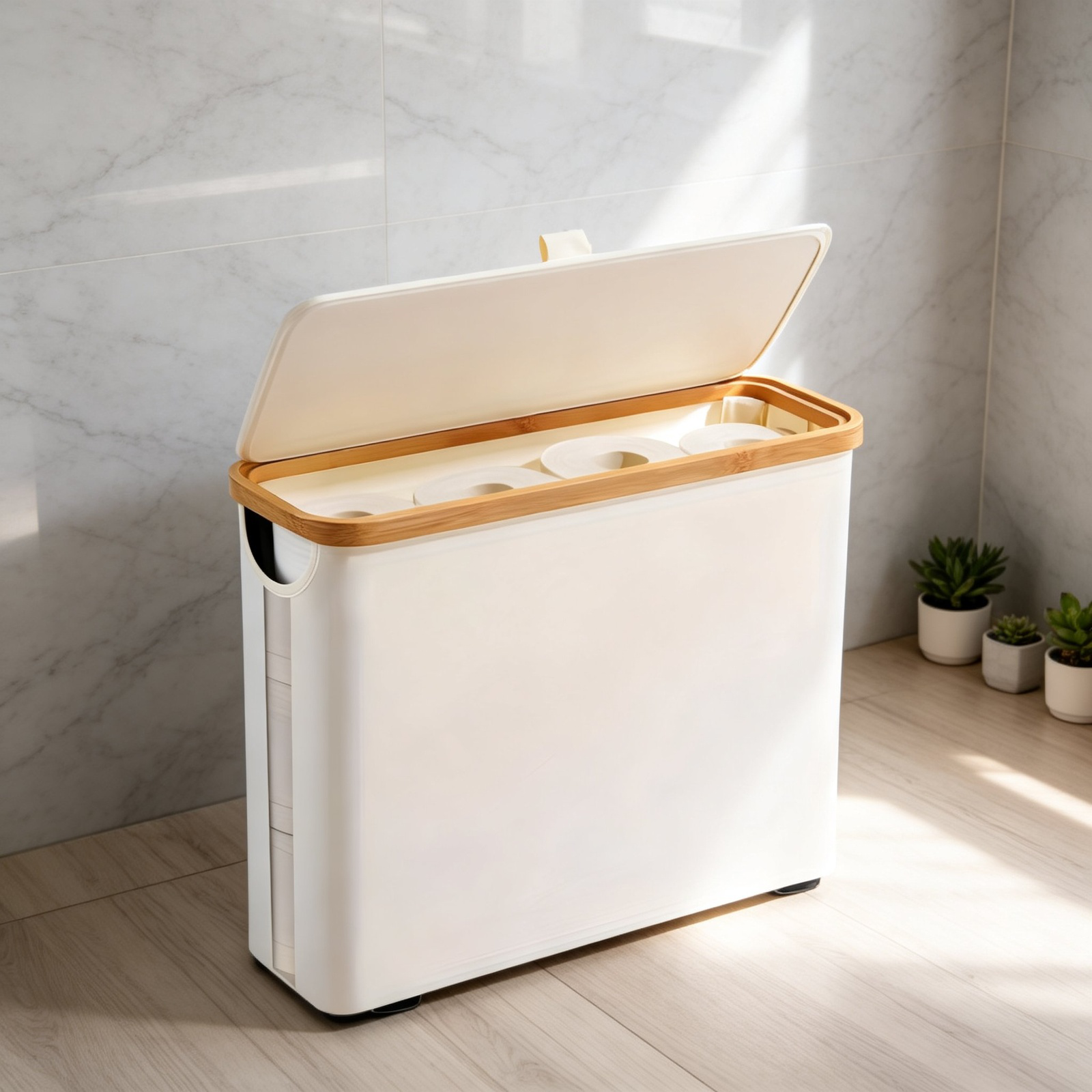 Caja de papel higiénico para baño, cesta de almacenamiento multifuncional