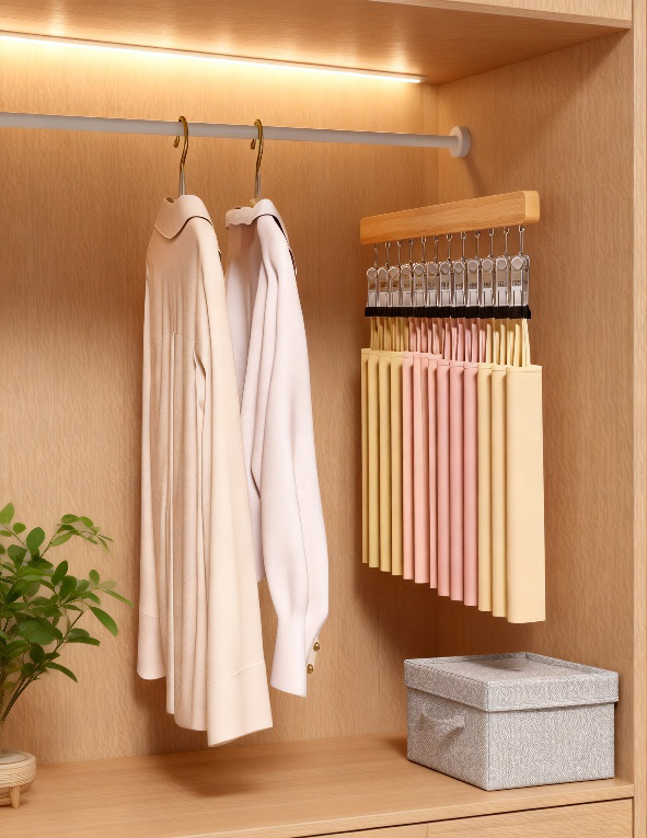 Estante deslizante para ropa interior en el hogar