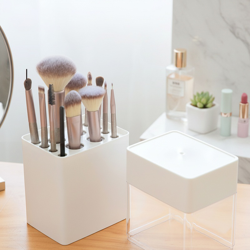 Makeup brush storage box transparent dust-proof loose powder brush eyeshadow brush eyebrow pencil ey