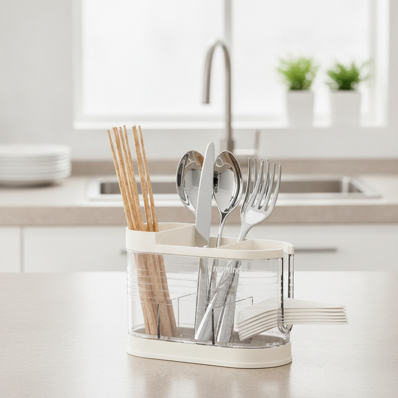 Practical and Aesthetic Kitchen Multi-Compartment Chopstick Organizer