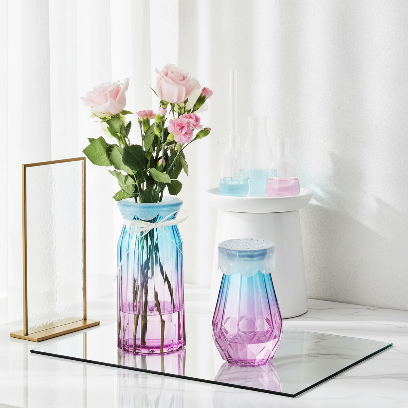 Multifunktionaler Silikon-Blumenhalter, Stielstütze, geeignet für Vasen