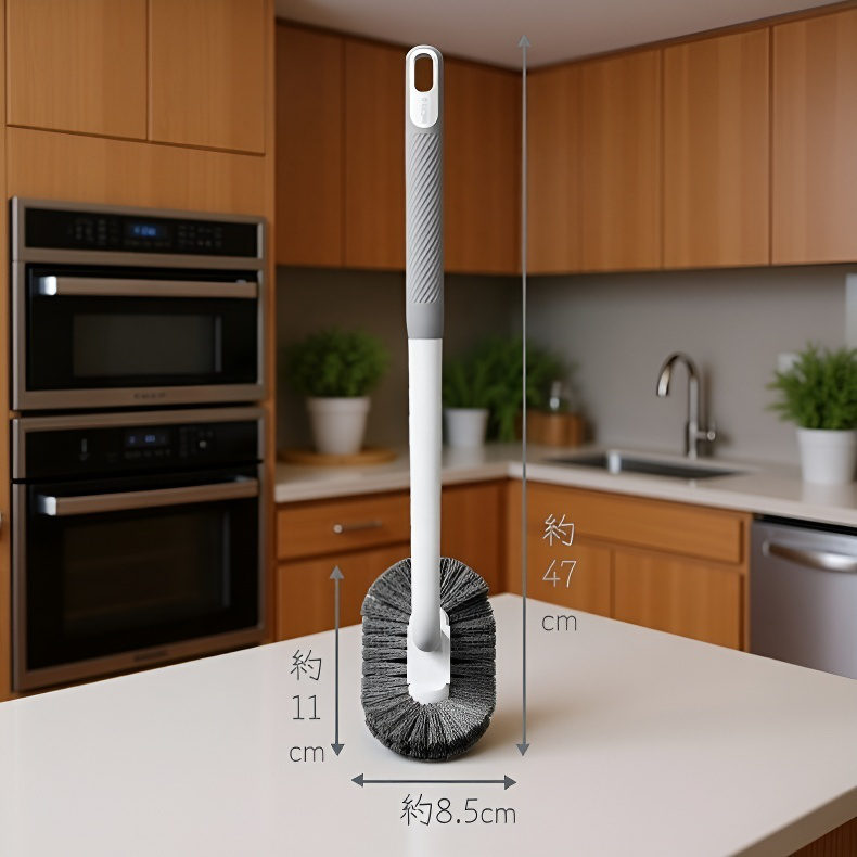 長柄・死角なしソフト毛トイレブラシ
