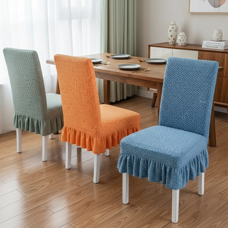 Unique Design Dining Chair Cover, Easy to Clean Non-slip Jacquard Fabric