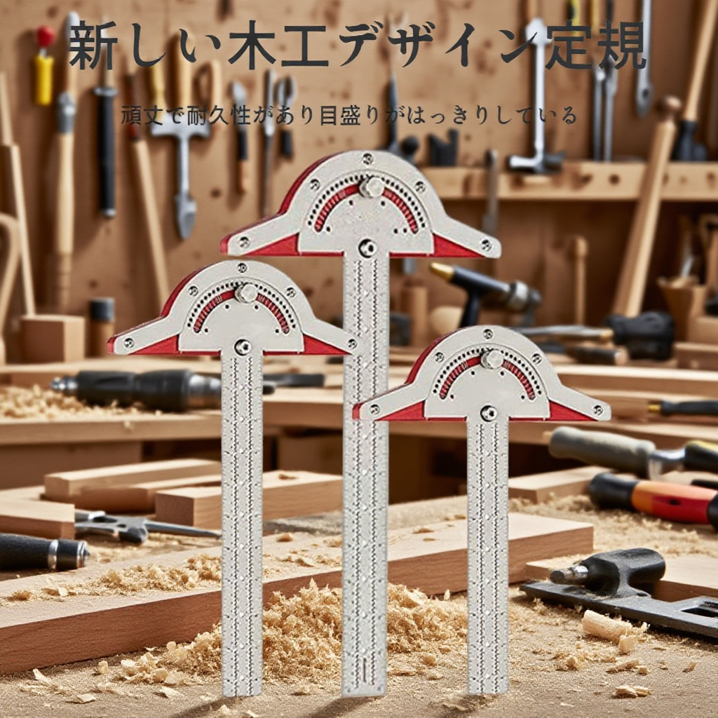 多機能デザイン定規で角度を測定する様子