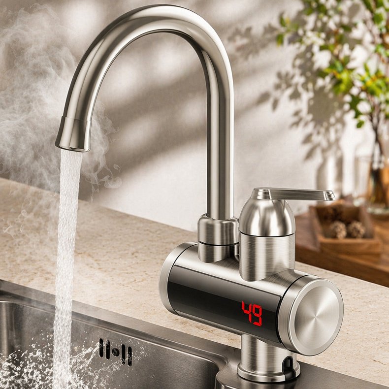 Edelstahl Elektrischer Warmwasserhahn