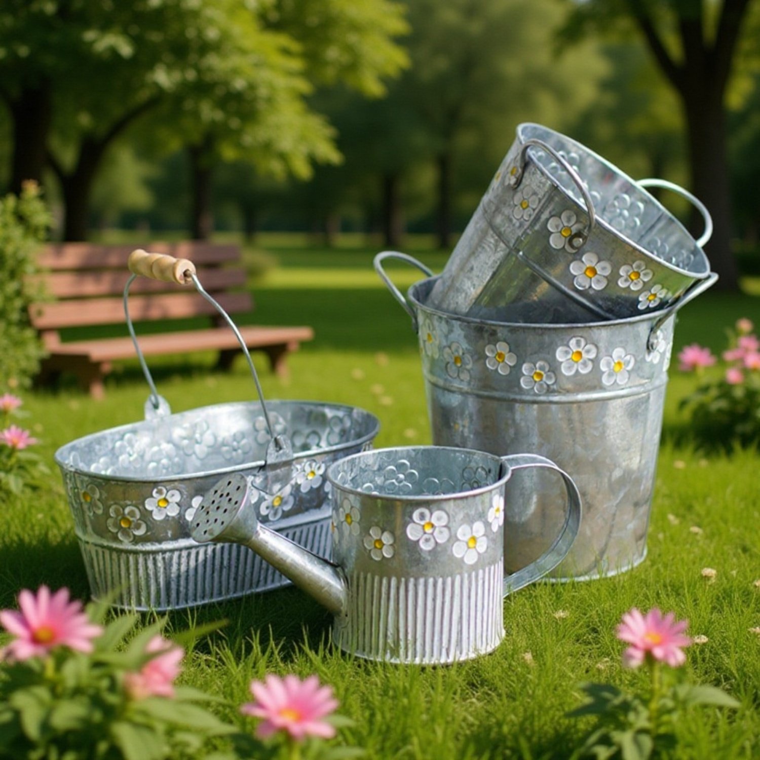 Rustic decorative container with dried flowers