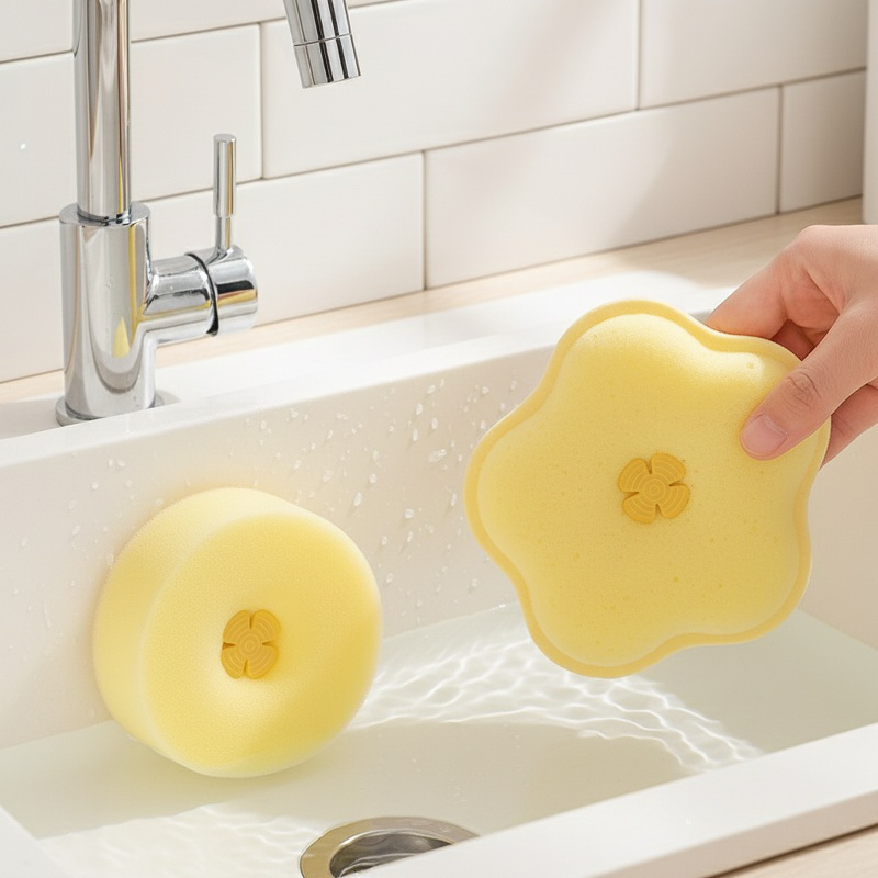 Lingette de cuisine double face avec ventouses pour nettoyage