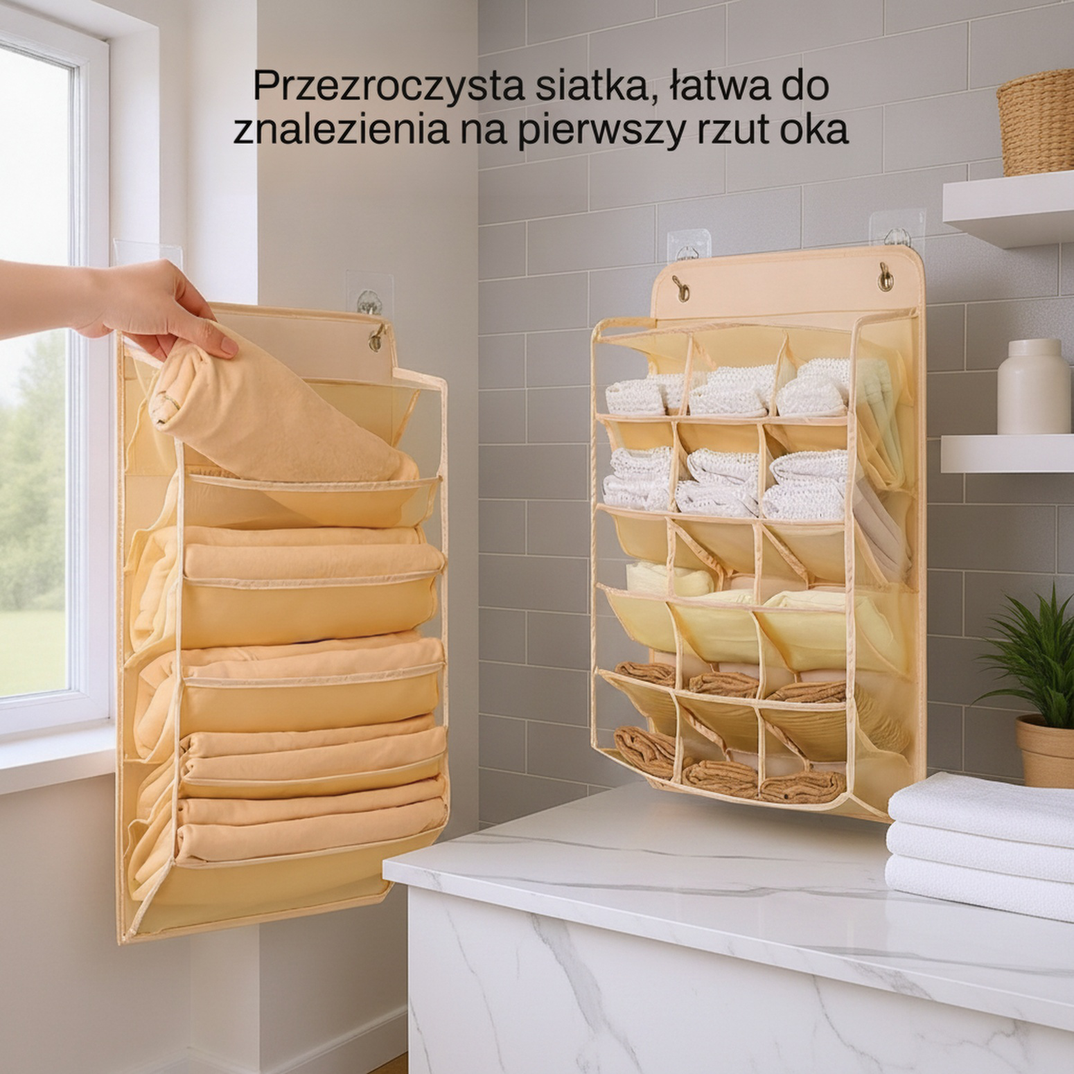 Wygodna torba na majtki i skarpetki do zawieszenia na ścianie