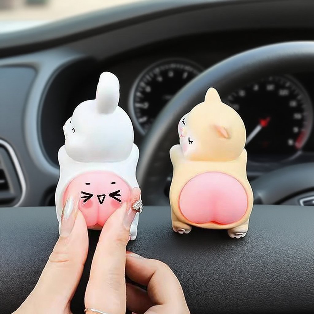 Car ornament decompression Q bullet cute cartoon animal doll