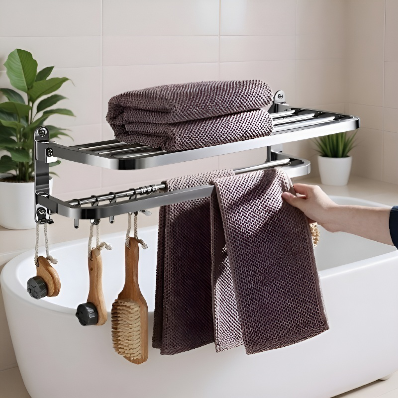 Stainless Steel Bathroom Towel Shelf