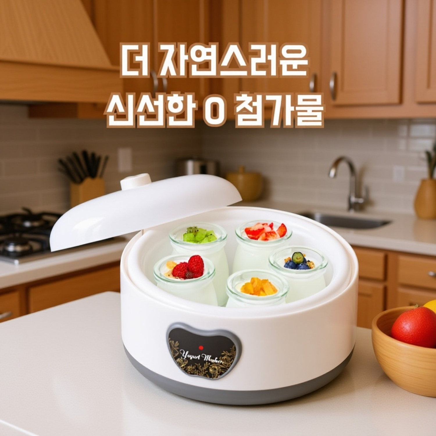 집에서 사용하는 요거트 제조기 사용 모습