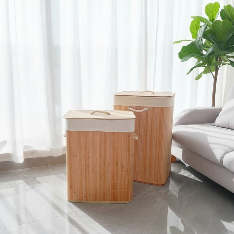Space-saving foldable clothes hamper design