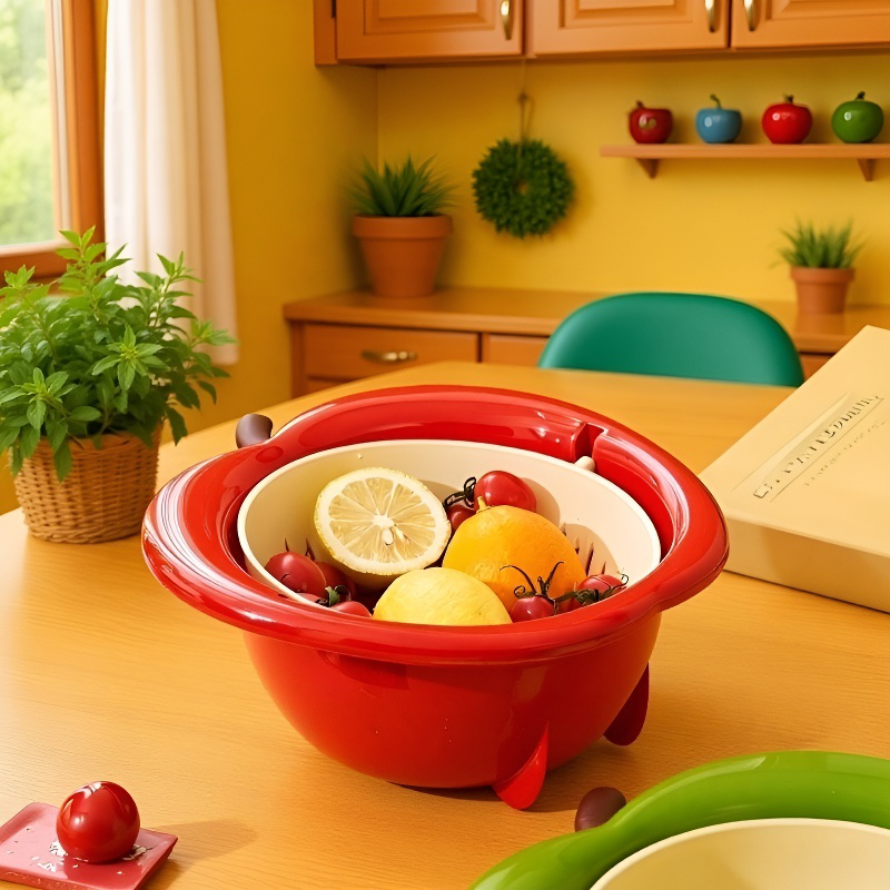 Cesta de drenaje con forma de fruta linda