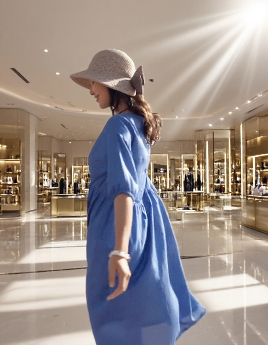 빅사이즈 여성 하프기장 원피스 전체 모습